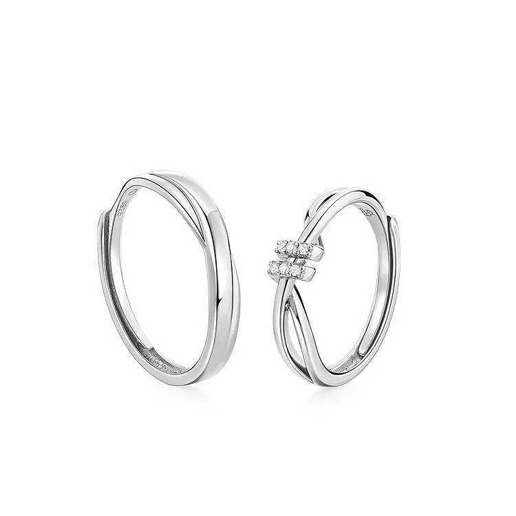 AMOR INFINITO: ANILLOS DE PAREJA ENTRELAZADOS EN PLATA S925, LUJO DE ALTA GAMA 2