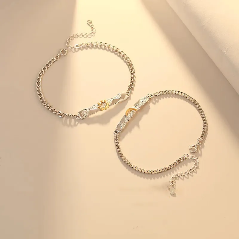 Pulsera de pareja Sol & Luna 🌞🌙 Un amor que brilla siempre, en plata 925
