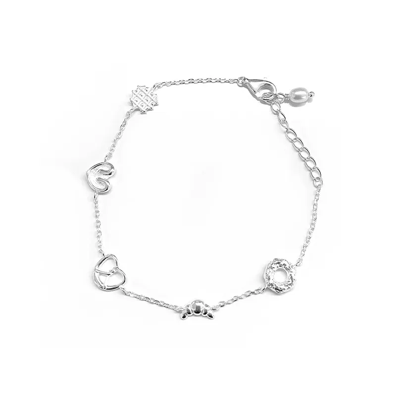 Diseño Atemporal: Pulsera de con Estilo Croissant en Plata 925
