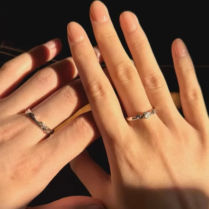 UNIÓN PERFECTA: ANILLOS DE FLECHA DE CUPIDO EN PLATA 999, DOS PIEZAS 6