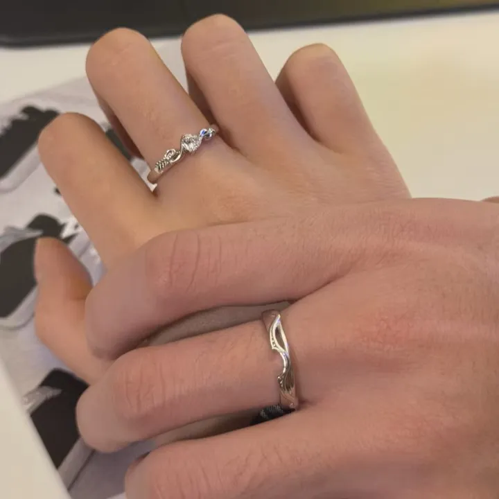 UNIÓN PERFECTA: ANILLOS DE FLECHA DE CUPIDO EN PLATA 999, DOS PIEZAS 4