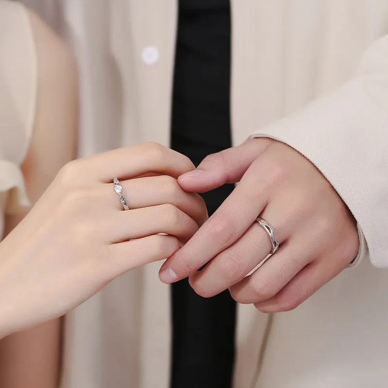 UNIÓN PERFECTA: ANILLOS DE FLECHA DE CUPIDO EN PLATA 999, DOS PIEZAS 2